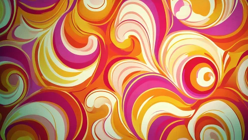 Swirling citrus ribbons dance through hot candy light