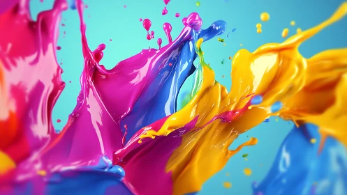 High-speed splash renders saturated paint in dynamic collision