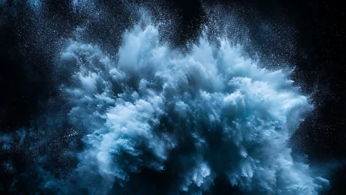Roaring ocean cloud erupts in a dramatic midnight splash