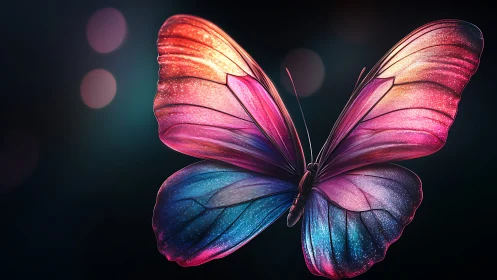 Prismatic night butterfly unfolds galaxies across its wings
