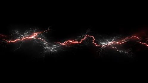 Electric energy arc stretches horizontally across black frame