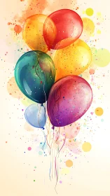 Translucent Gradient Balloons with Splatter Particle Rendering