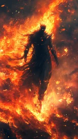 Emberborn wraith strides through a storm of living fire.