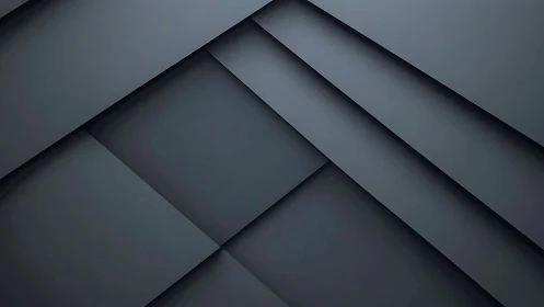Layered geometric panels in dark minimalist 3D composition.