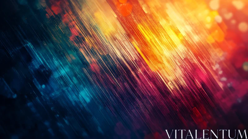 Vibrant Abstract Brush Strokes with Warm and Cool Color Blends.