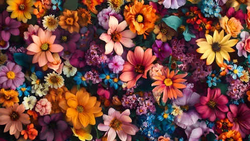 Kaleidoscopic Bloom Explosion Dances Across Deep Canvas.