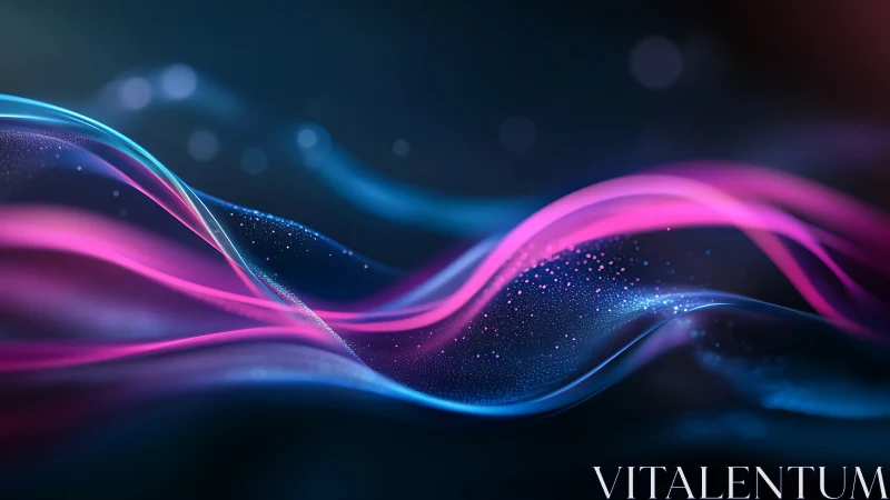 Chromatic light waves curve across deep digital space