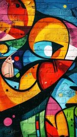 Vibrant geometric street mural with bold chromatic segmentation.