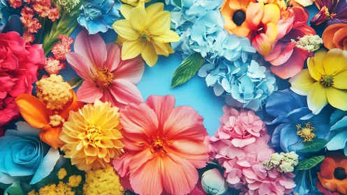 Vibrant Polychromatic Floral Arrangement with Dahlia, Hydrangea, and Cosmos Specimens