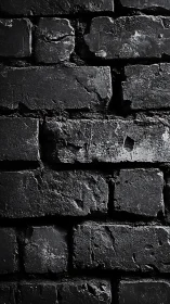 Dark textured brick wall with rough worn surfaces.