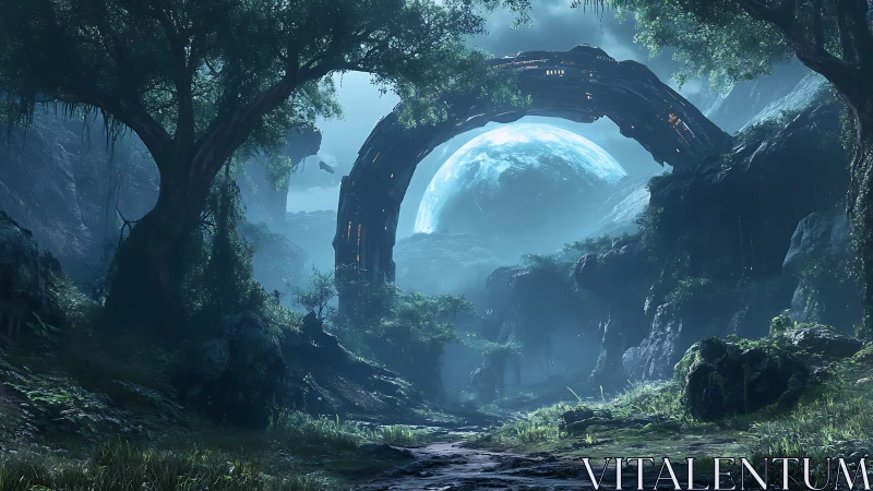 Alien Planet Portal Through Interdimensional Cavern.