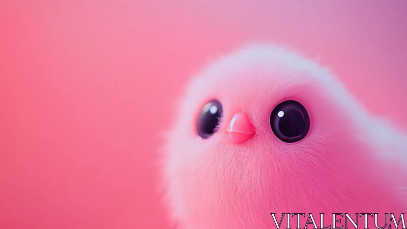Candy-Coated Creature: A Fluffy Pink Gaze.