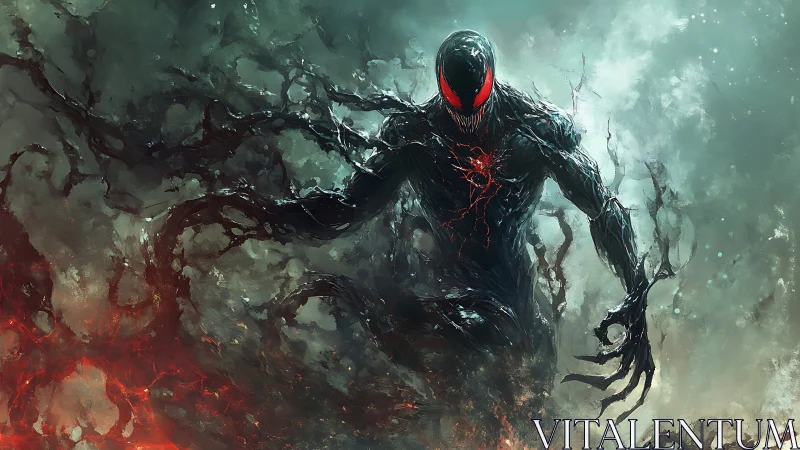 Symbiotic humanoid emerges through toxic nebular haze