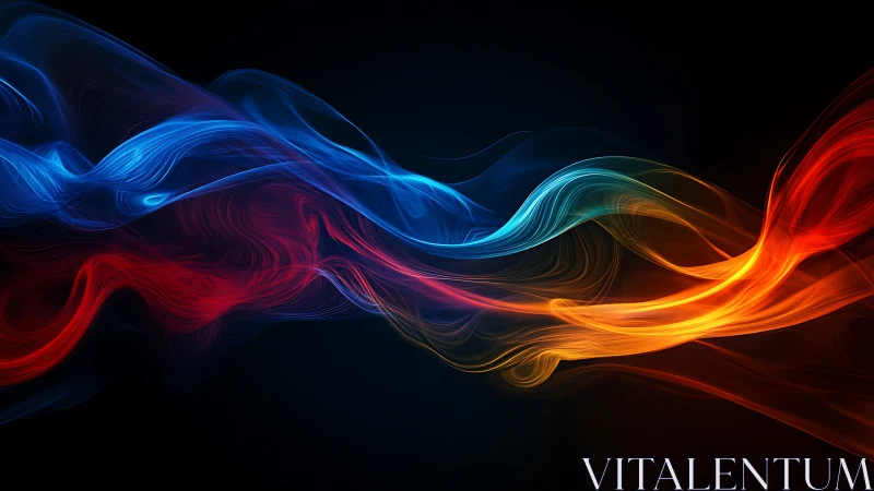 Flowing Light Waves Dancing Across Dark Space