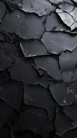 Layered black shale texture forms fractured abstract surface