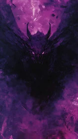 Demonic void entity emerging from luminous magenta nebula