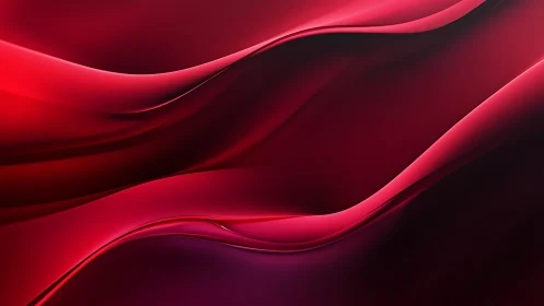 Elegant Flowing Red Abstract Waves, Modern Digital Art Style.