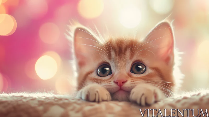 Feline Subject in Soft Focus Composition with Bokeh Background.