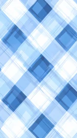 Diagonal blue plaid lattice with layered translucent squares
