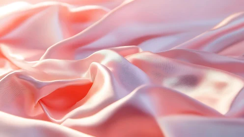 Folded pink satin fabric under soft diffused lighting.