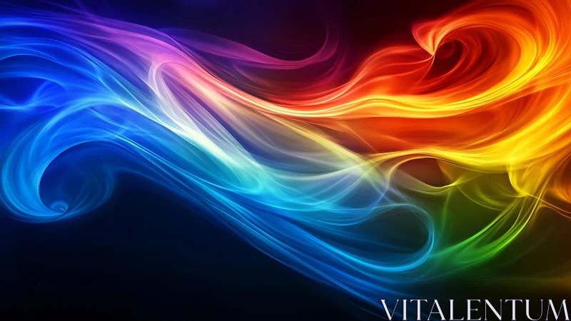 Colorful flowing light waves dancing across the dark sky.