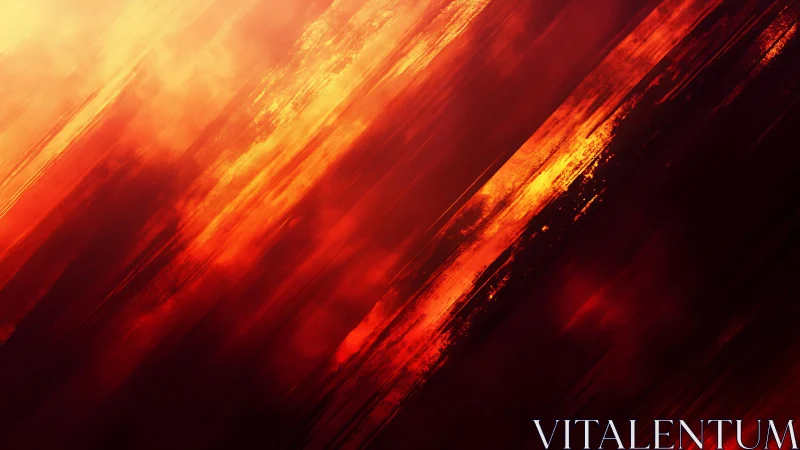 Fiery Abstract Digital Art With Bold Red and Orange Streaks.