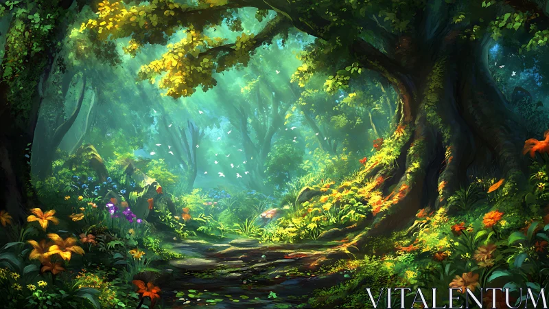 Enchanted Canopy: Where Sunlight Tangos with Ancient Timber.