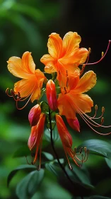 Fiery Amaryllis Cluster in Peak Bloom.
