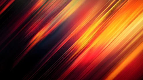 Vibrant Abstract Diagonal Light Streaks in Warm Tones Digital Art.
