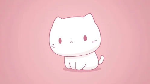 Shy marshmallow kitten drifting in a rosy pastel daydream.