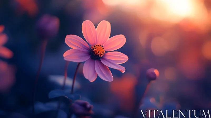 Prismatic Cosmos Flower: Rendered Bokeh Study.