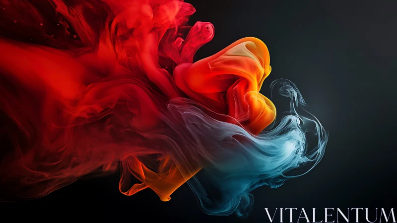 Chromatic fluid plumes in high-contrast abstract motion study