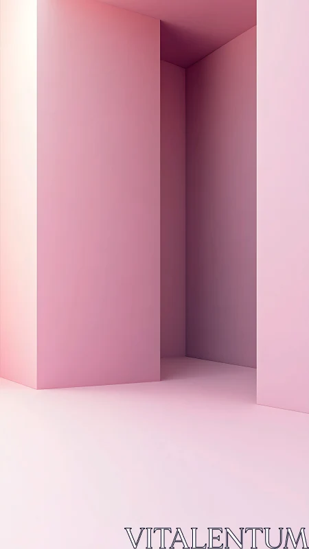 Soft pink corridors quietly fold space into tender geometry