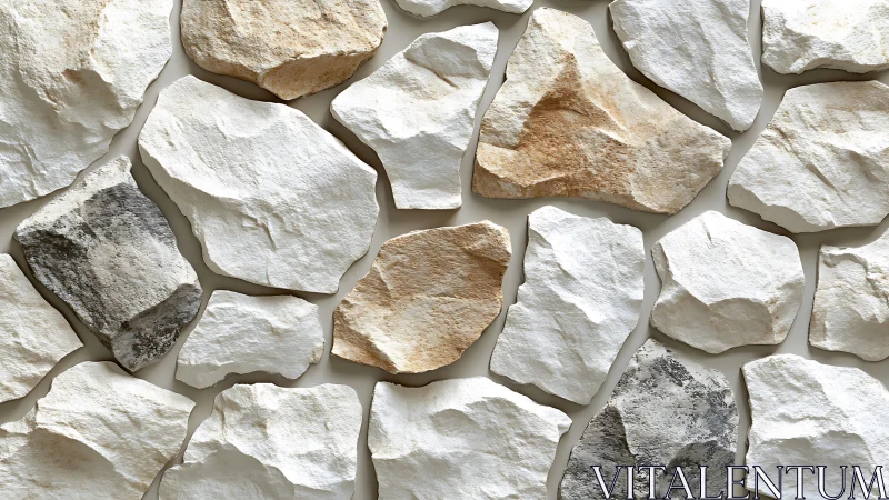 Natural Stone Wall Texture with Irregular Shapes, Rustic Aesthetic.