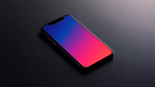 Modern smartphone glows with vibrant gradient spectrum.