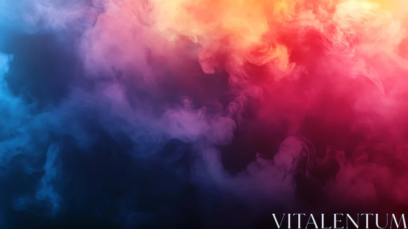 Multicolor diffuse smoke gradient in abstract composition.