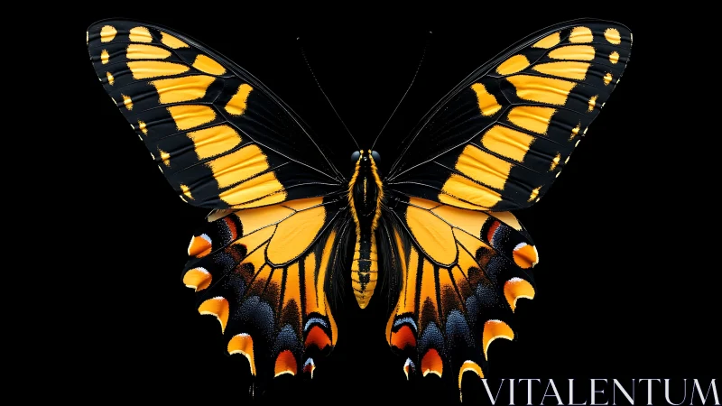 Golden wings in quiet flight against a velvet night sky.