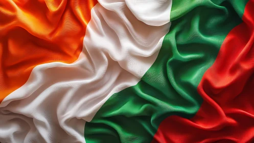 High-detail tricolor fabric simulation with complex wave deformation