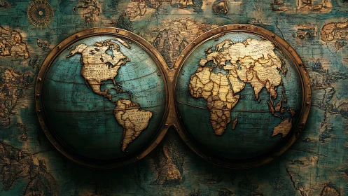 Old-world globe map glowing with warm wanderlust charm.
