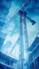 Soaring Construction Crane Against Brilliant Blue Sky