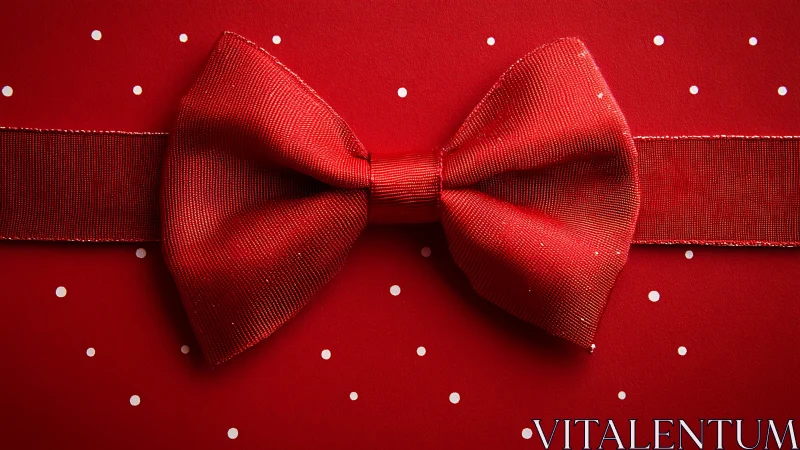 Crimson bow and ribbon turning simple red into celebration.