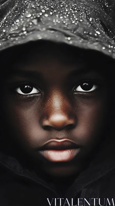 Water-Draped Portrait: Photorealistic Macro Study.