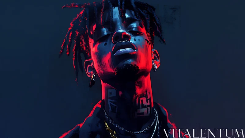 Moody neon rap portrait pulses with bold urban attitude