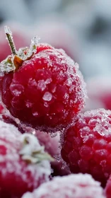 Frost kissed raspberries glow with crisp winter sparkle