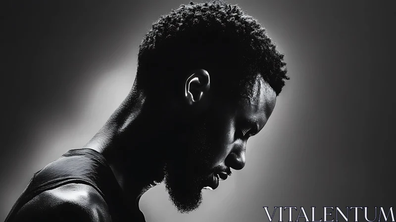 Pensive side profile captures quiet strength in monochrome light