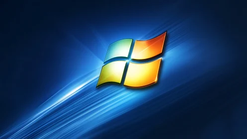 Glowing quad-color window drifts through midnight data currents.