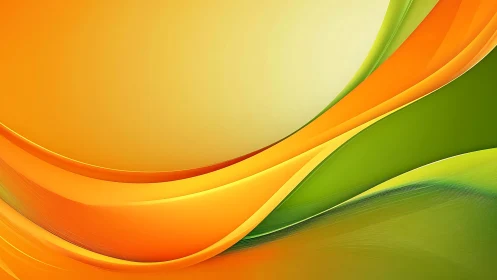 Curved chromatic waveforms in layered digital abstract composition.