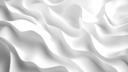 Abstract white waves background with smooth 3D folds, modern style.
