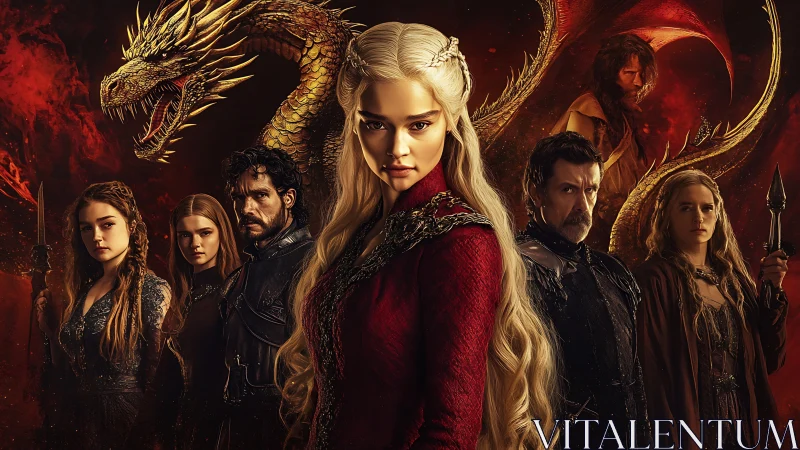 Dragon queen leads embattled allies in molten red inferno.