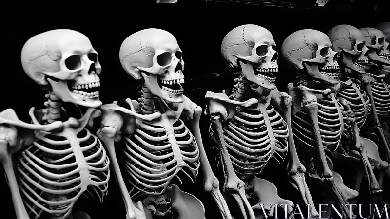 Grinning Skeleton Choir Lined in Midnight Monochrome.